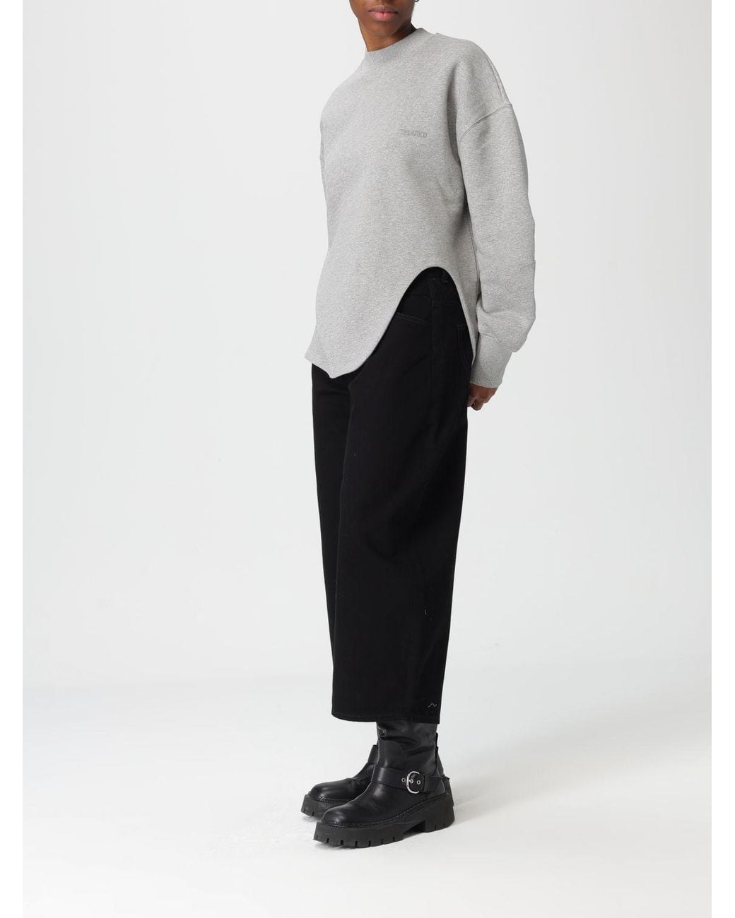 The Attico Gray Cotton Crew Neck Sweatshirt With Pack