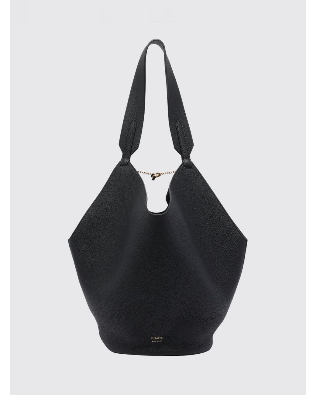 Khaite Black Small Lotus Diamond-Shaped Calfskin Shoulder Bag