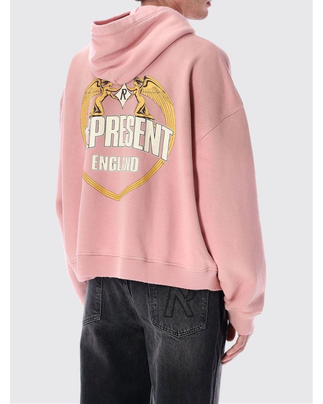 Represent Pink Cotton Hoodie for men