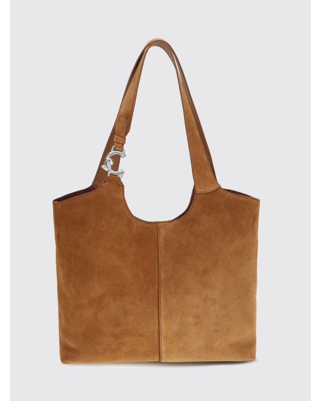 Coccinelle Brown C-Easy Suede Shoulder Bag With Removable Inner Pouch