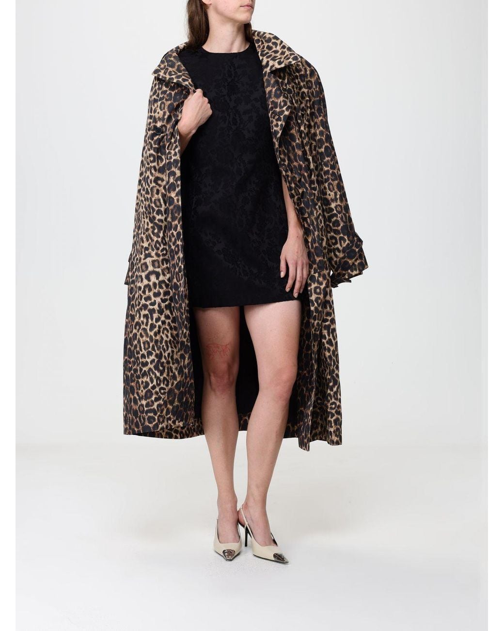 Saint Laurent Black Floral Print Cotton Blend Mini Sheath Dress