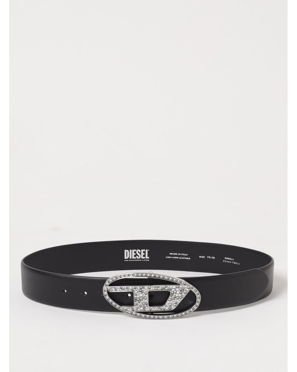 DIESEL White B-1Dr Leather Belt