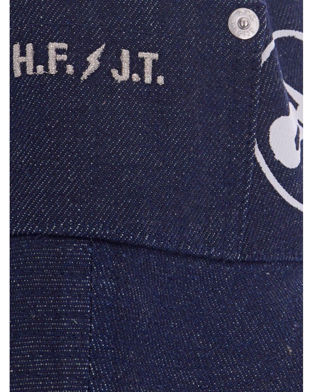 A.P.C. Blue Frgmt X Collaboration Denim Bucket Hat With Logo for men