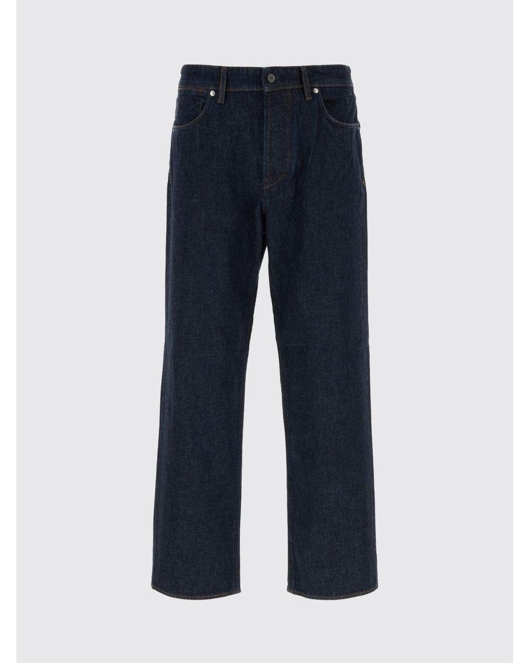 Stone Island Blue Mid-Rise Baggy Jeans for men