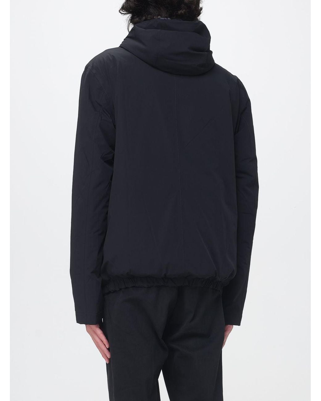 Herno Blue Padded Nylon Windbreaker Jacket With Hood And Elasticated Hem for men