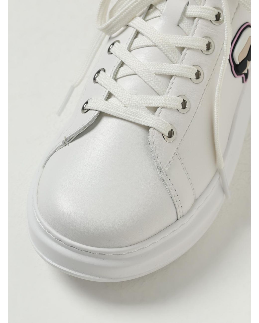 Karl Lagerfeld White Kapri Leather Sneakers