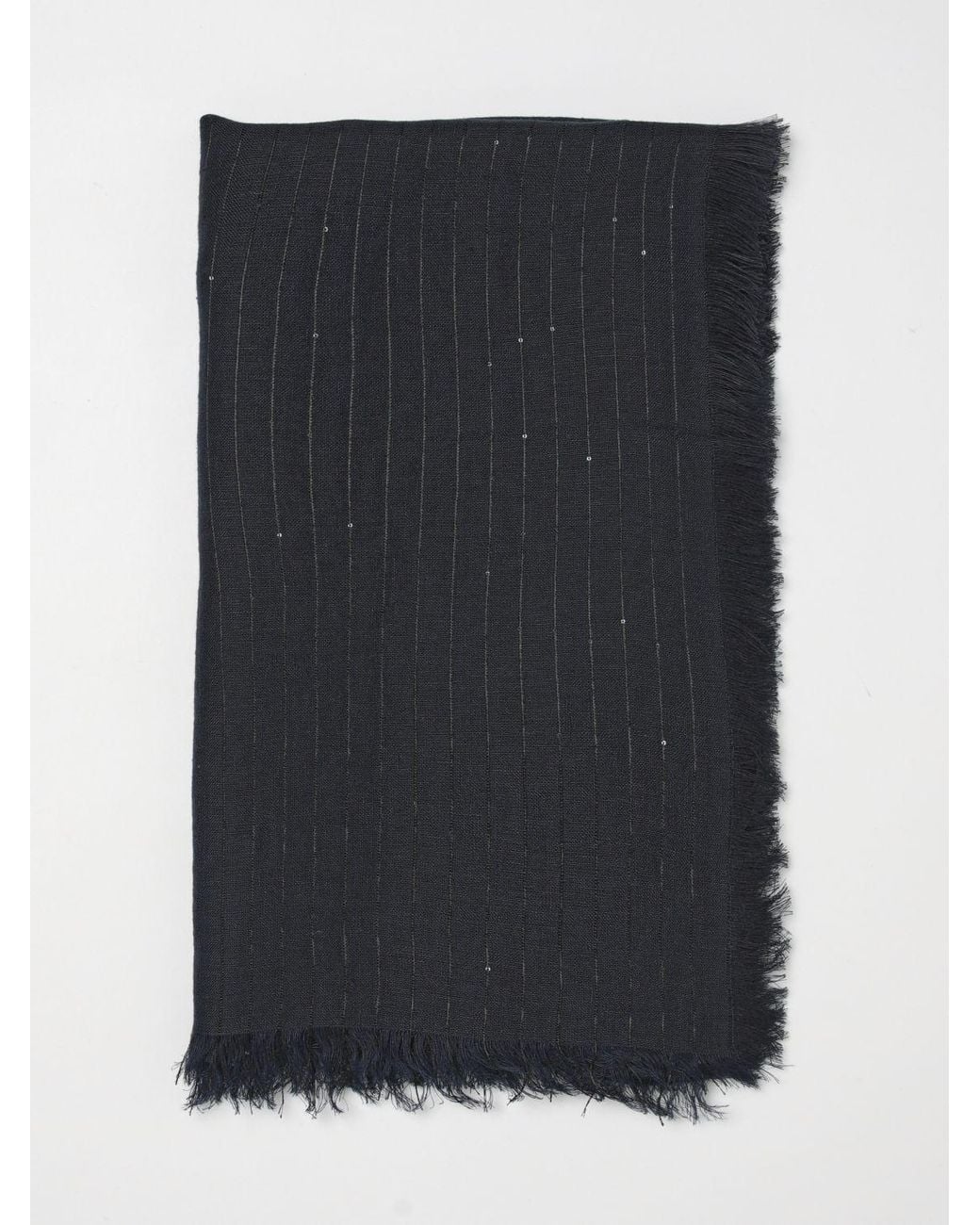Fabiana Filippi Black Linen And Lurex Scarf