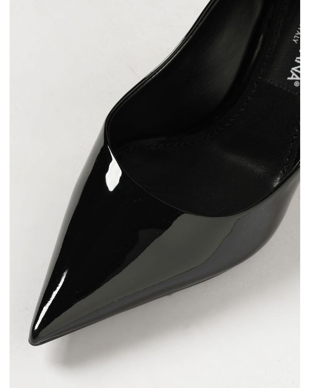 Dolce & Gabbana Black Dolce &Amp Gabbana Patent Leather Court Shoes With Dg Monogram And Stiletto Heel