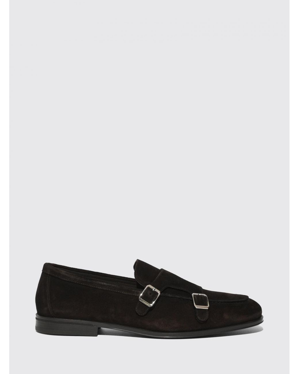 Doucal's White Suede Monk Strap Shoes for men