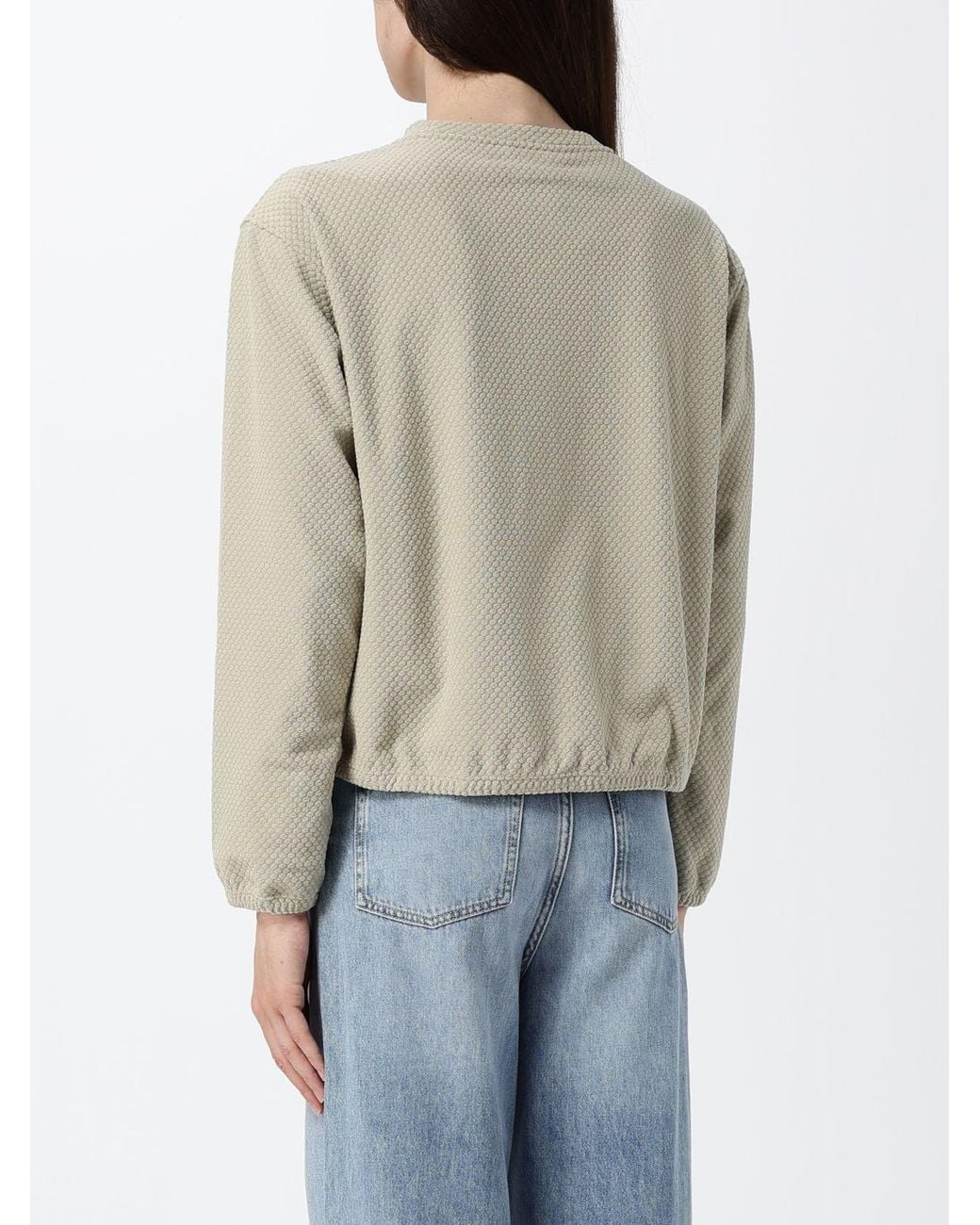 Patagonia Blue Recycled Polyester Crewneck Sweatshirt With Zip Pocket And Elasticated Cuffs