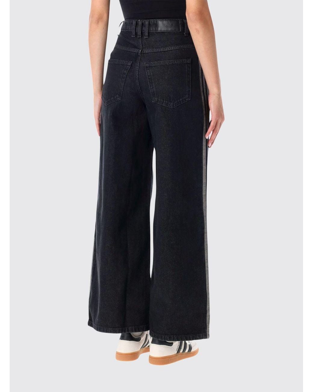 Adidas Originals Blue High-Waisted Wide-Leg Jeans