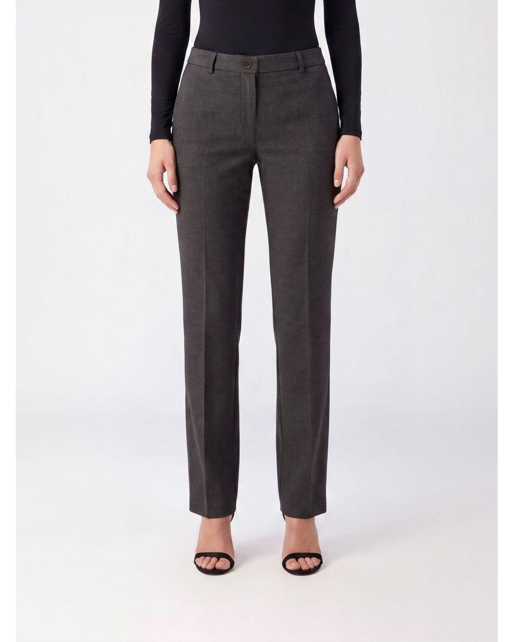 Pinko Black Hulka Flared Crêpe Mid-Rise Trousers