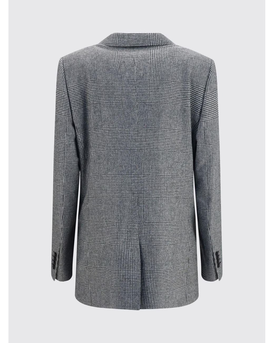 Dolce & Gabbana Gray Dolce &Amp Gabbana Cropped Houndstooth Wool Blazer With Peak Lapels