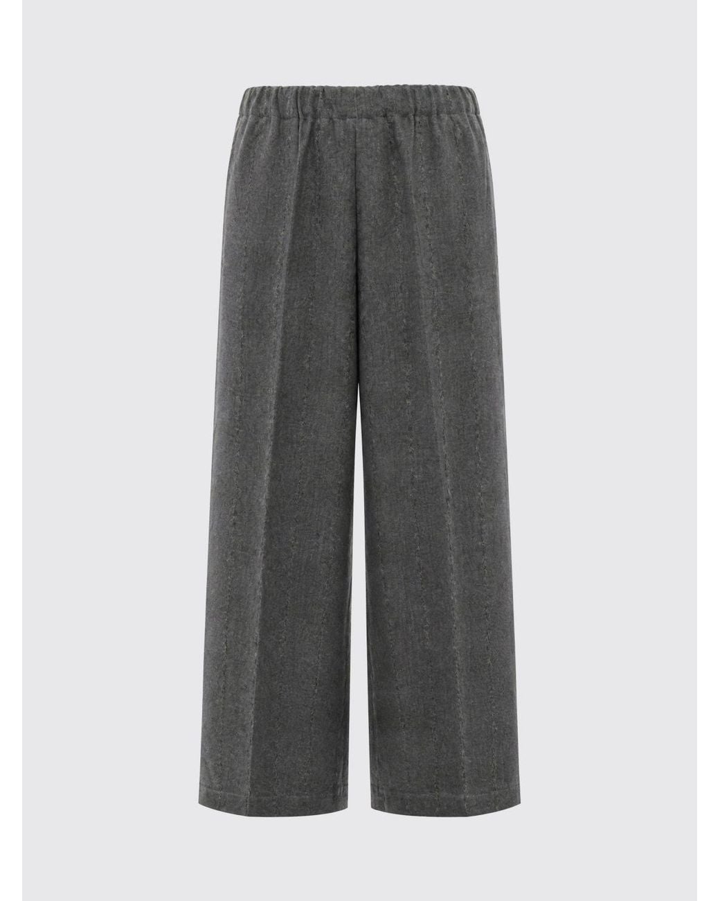 Fabiana Filippi Gray High-Waisted Wool Blend Palazzo Trousers