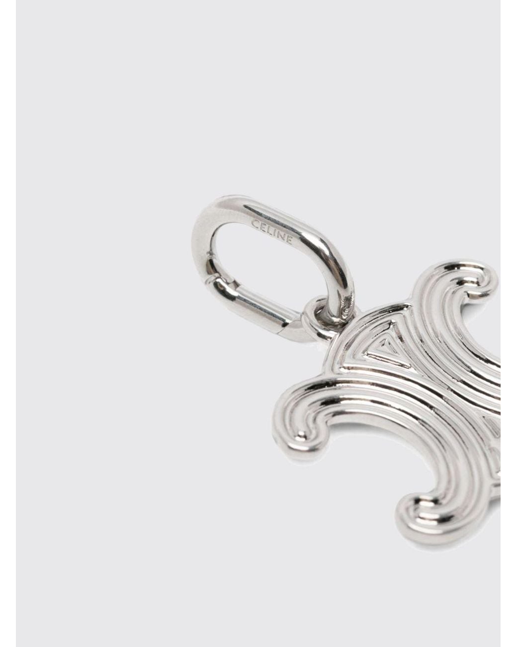 Céline White Triomphe Monogram Pendant