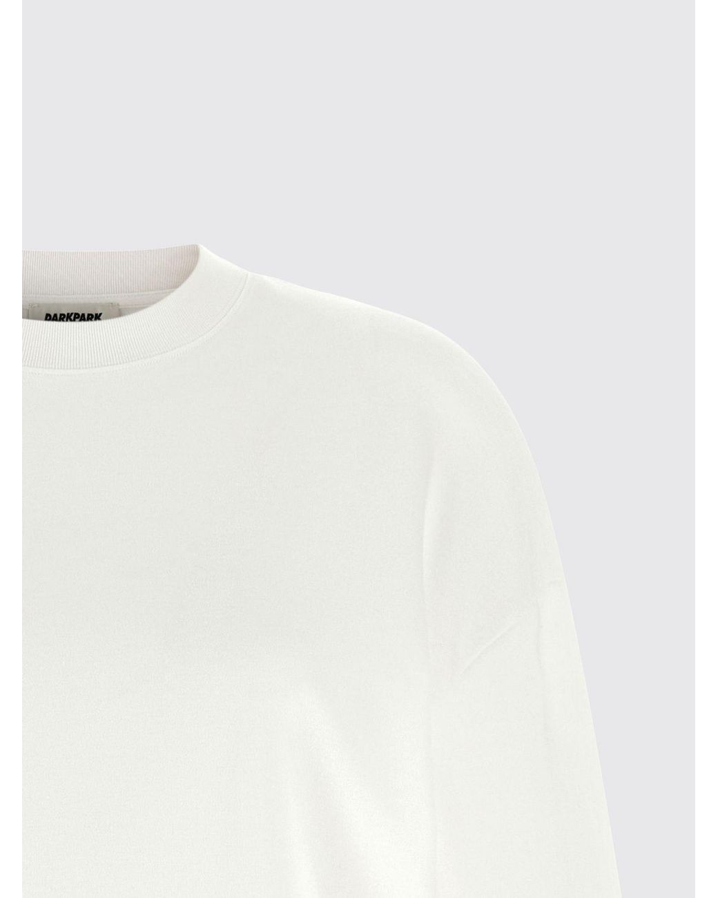 DARKPARK White Troy Long-Sleeved Cotton T-Shirt With Feather Application