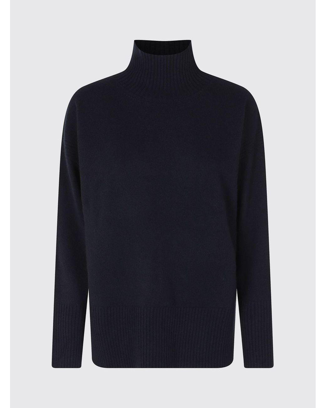 Roberto Collina Blue Merino Wool And Cashmere Turtleneck Jumper With Ribbed Trims