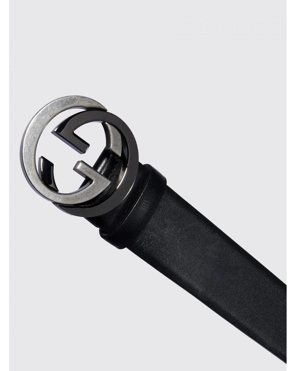 Gucci Black 4 Cm Leather Belt With Gg Monogram Buckle for men