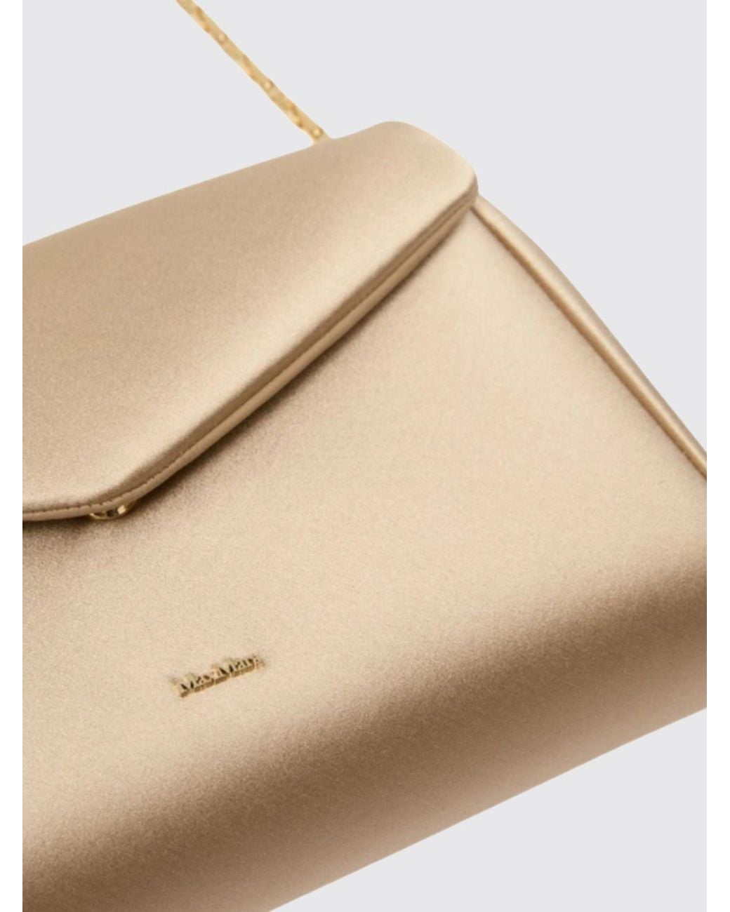 Max Mara Natural Satin Clutch Bag