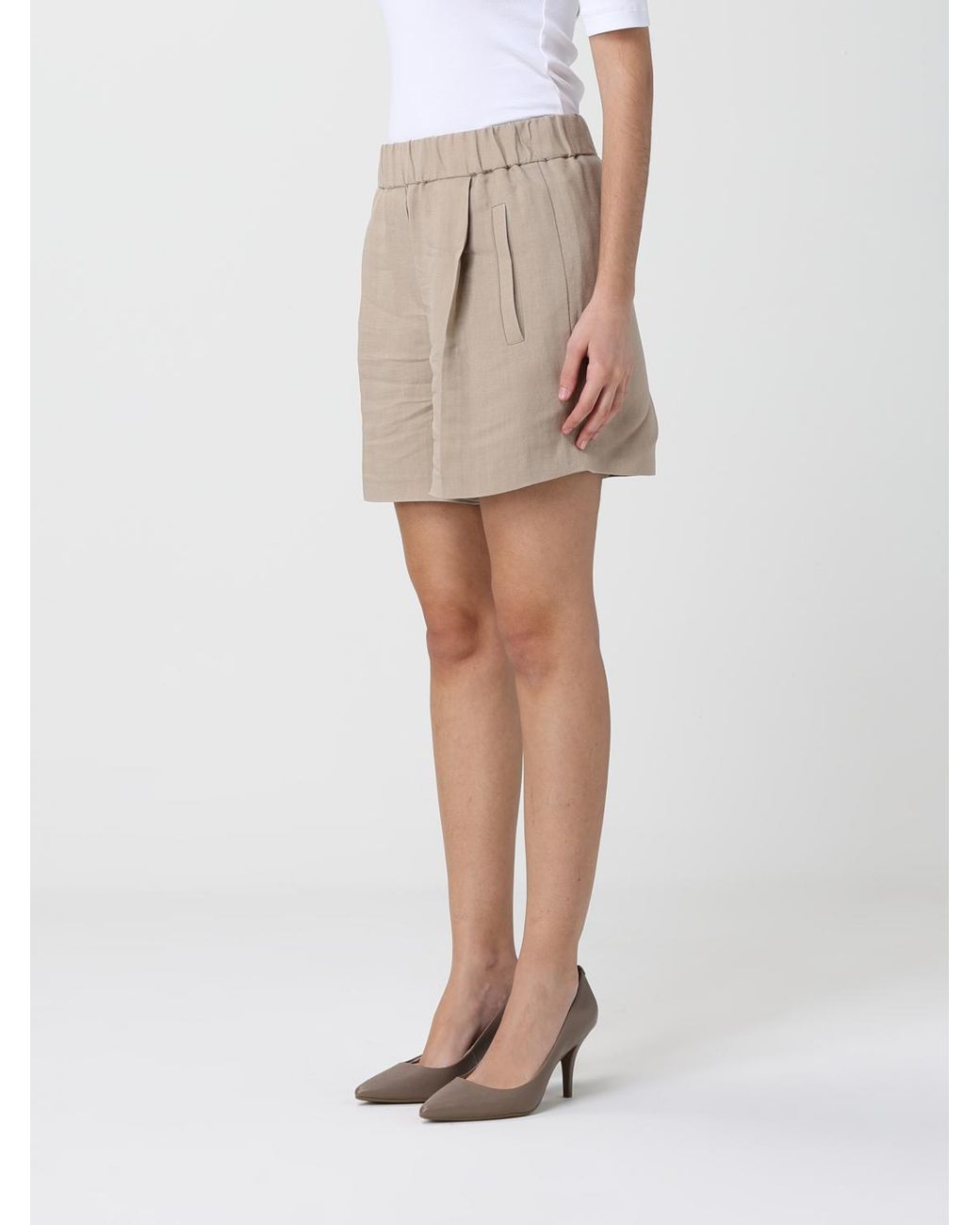 Brunello Cucinelli Natural Linen Blend Shorts