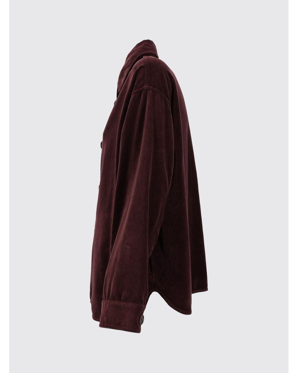 Aspesi Purple Velvet Shirt Jacket With Dropped Shoulders