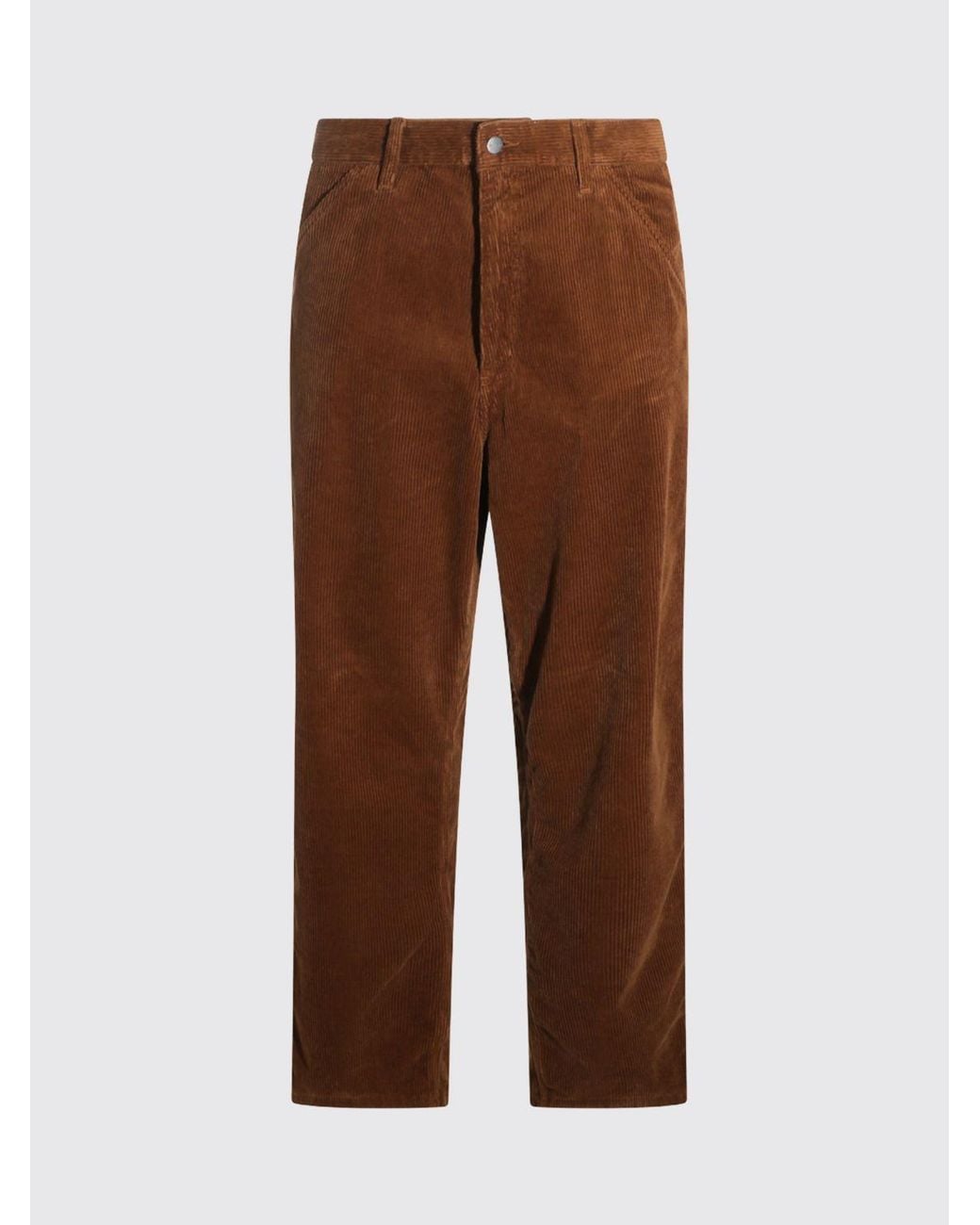 Carhartt Brown Simple Straight-Leg Corduroy Trousers for men