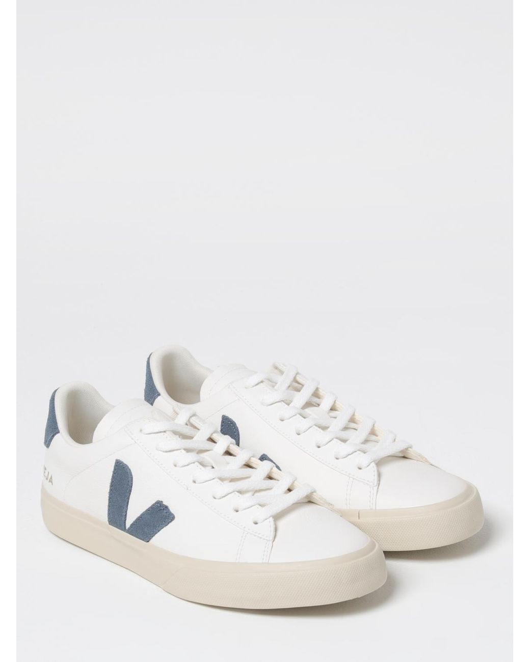 Veja White Campo Chromefree Grained Leather Sneakers for men