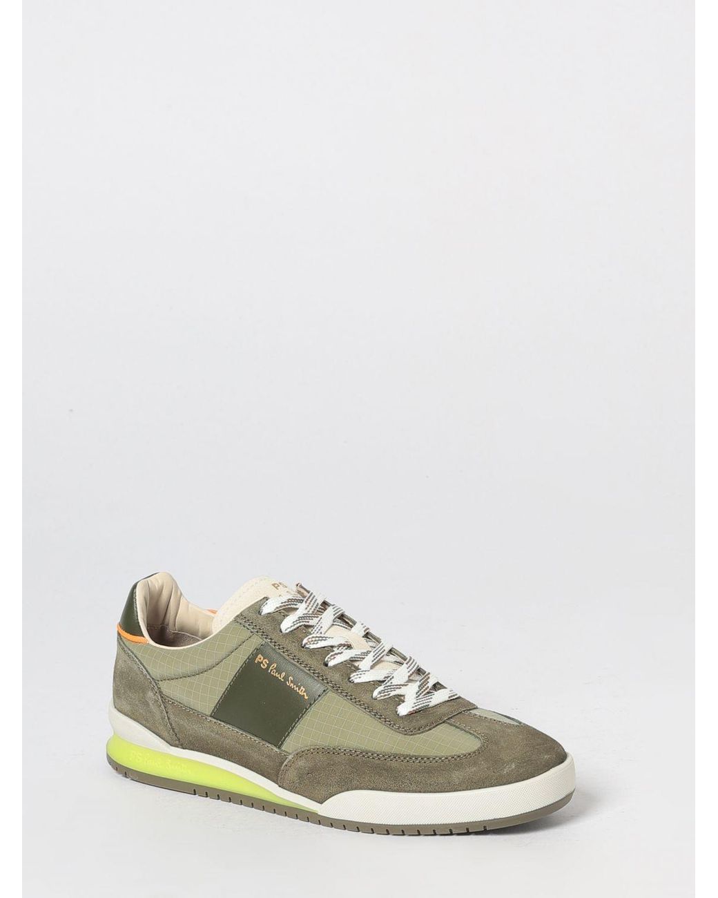 Paul Smith Green Dover Bicolor Leather And Nylon Sneakers With Logo for men