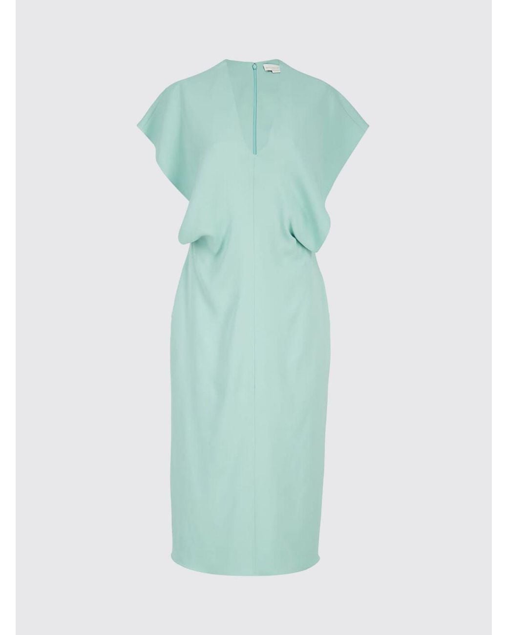 Stella McCartney Green V-Neck Silk-Blend Midi Caftan With Slit