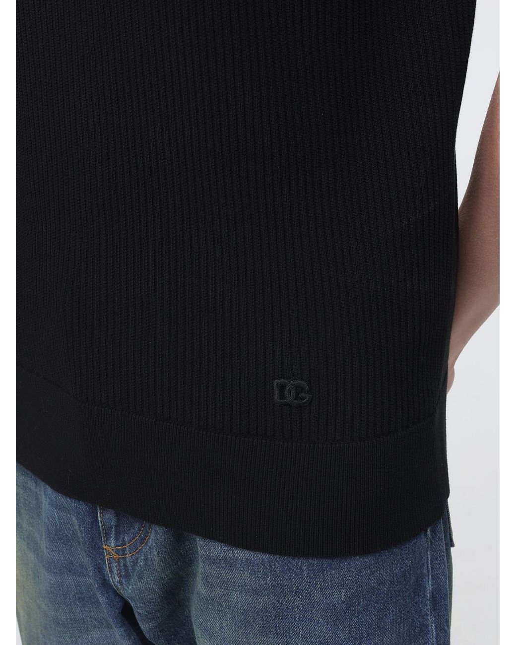 Dolce & Gabbana Black Dolce &Amp Gabbana Cotton Knit Polo Shirt for men
