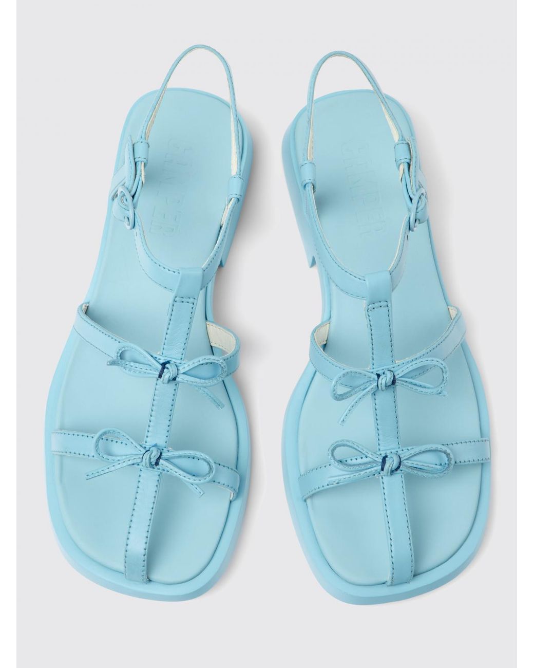 Camper Blue Pelotas Sandals Bow Detail