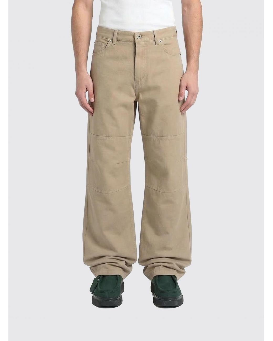 Burberry Natural Cotton Wide Leg Trousers for men