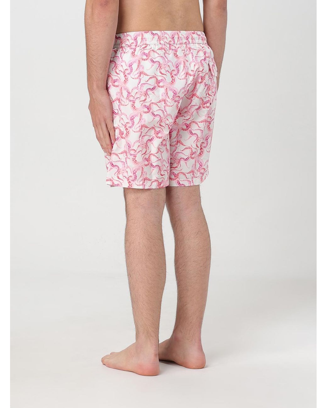 Kampos Pink Patterned Nylon Swim Shorts for men