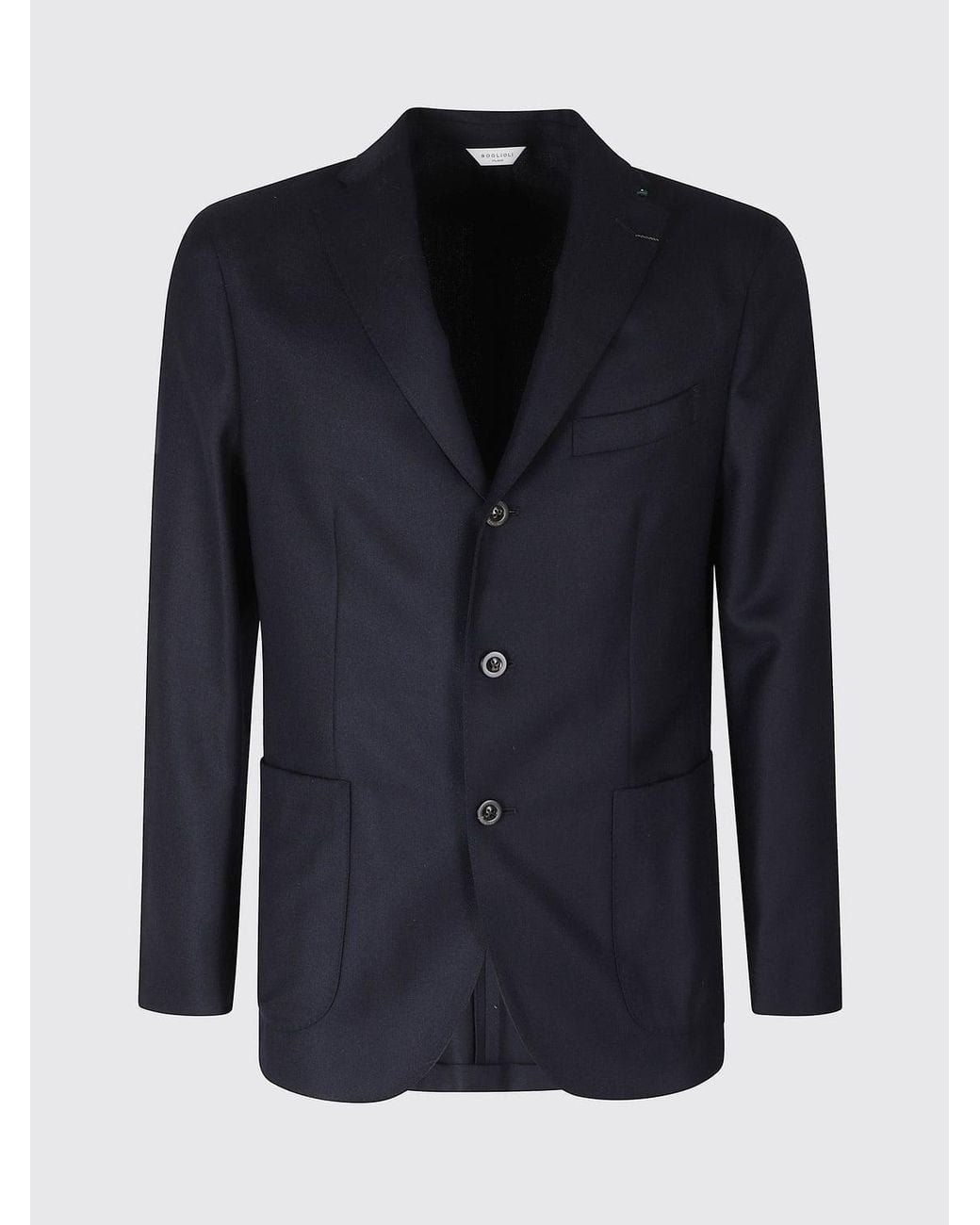 Boglioli Blue Classic Single-Breasted Blazer for men