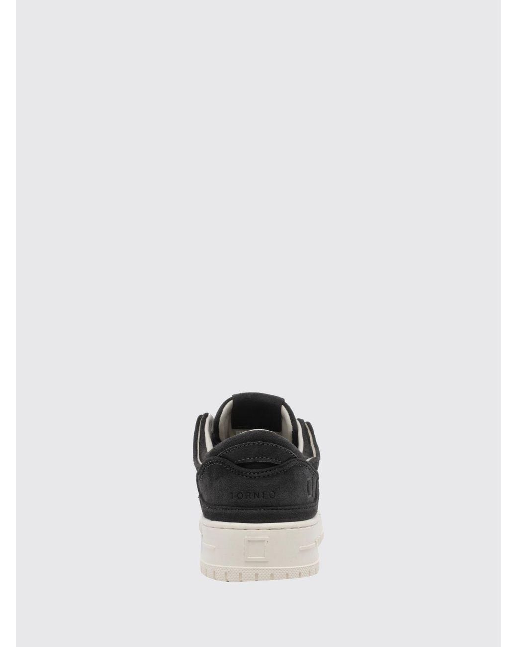 Date Black Suede Low-Top Trainers With A Perforated Toe And Printed Logo for men