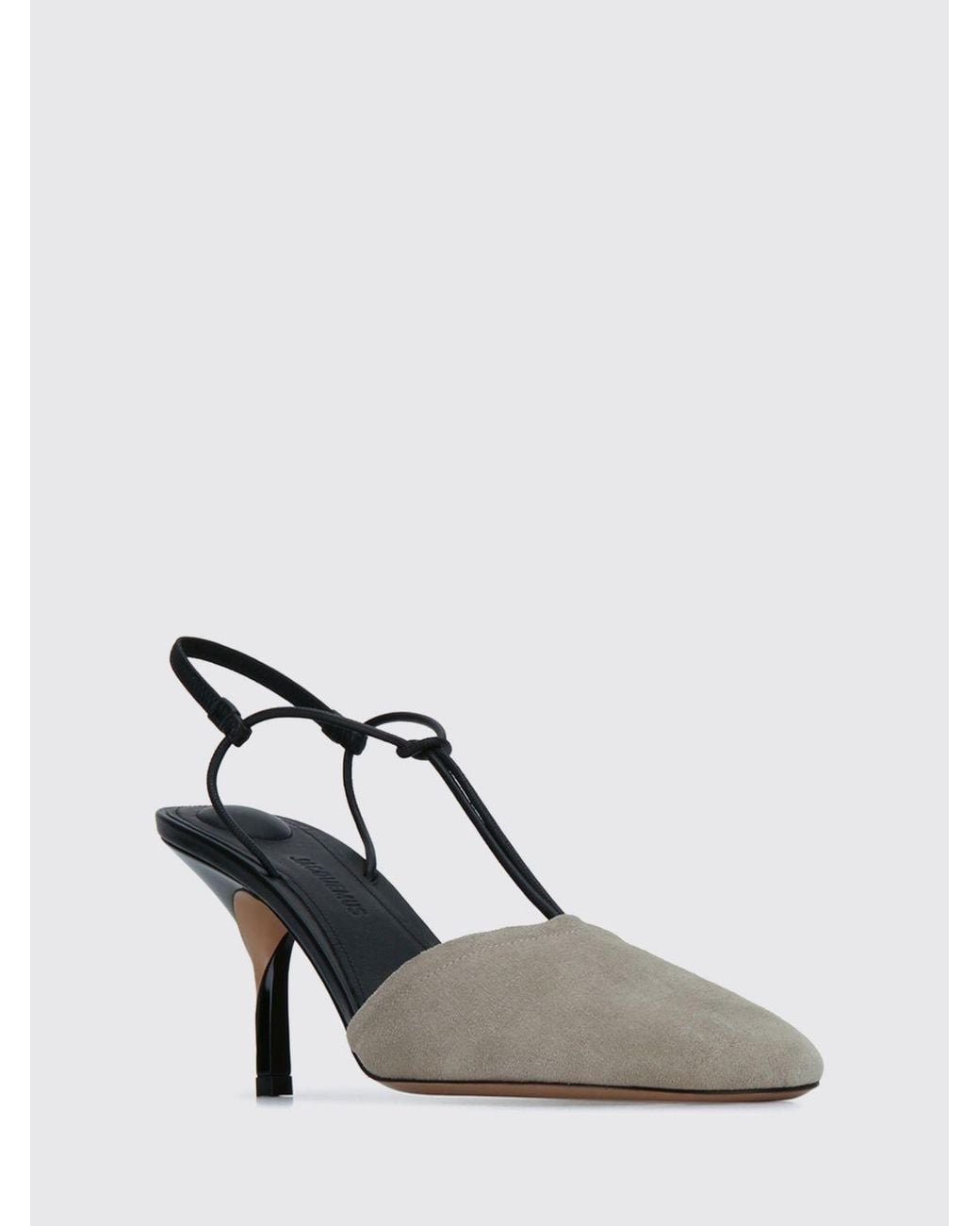 Jacquemus White The Pina Bicolour Suede Slingback Sandals With A High Heel