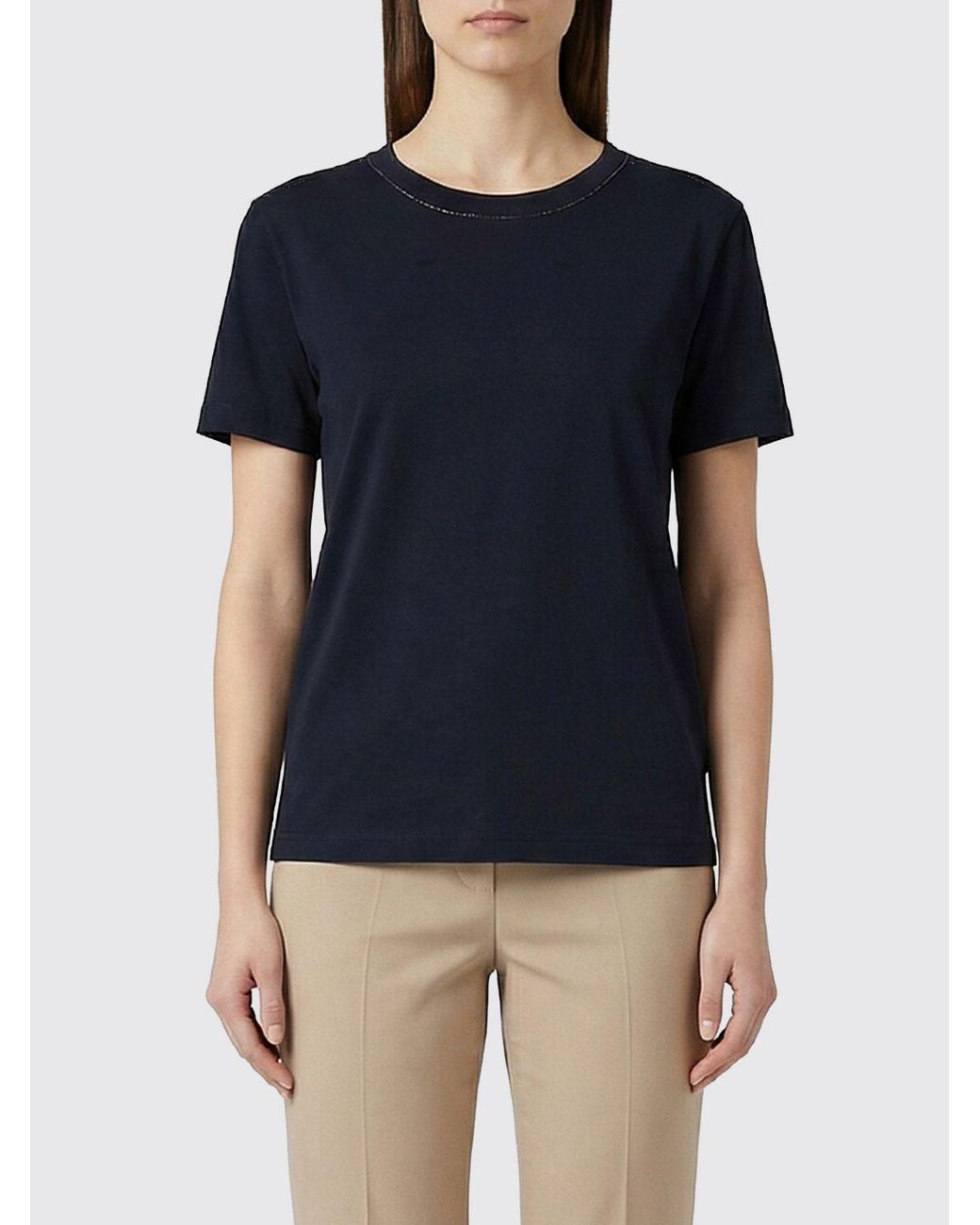 Fabiana Filippi Blue Basic Cotton T-Shirt