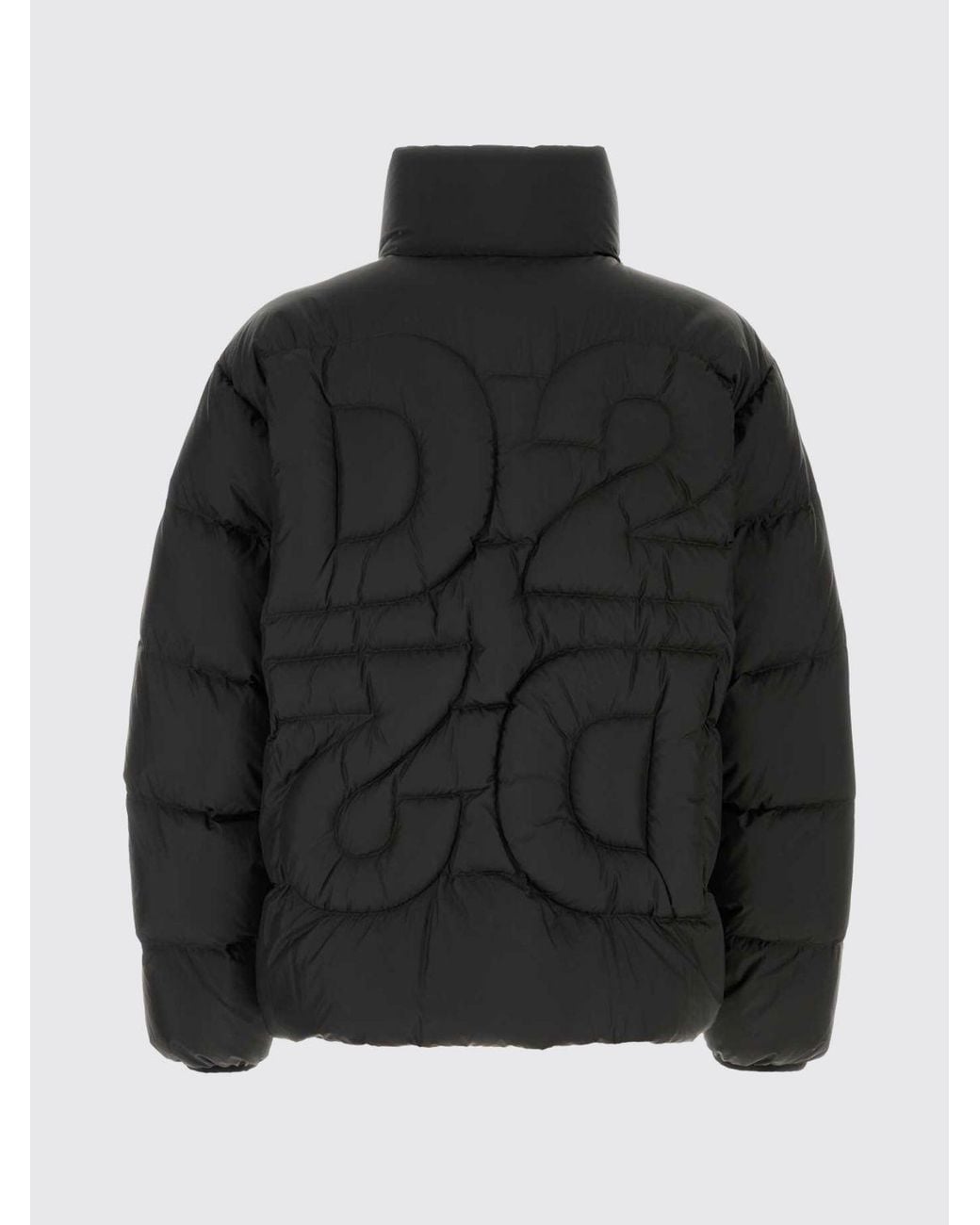 DSquared² Blue Upside Down Quilted Nylon Puffer Jacket With High Neck for men