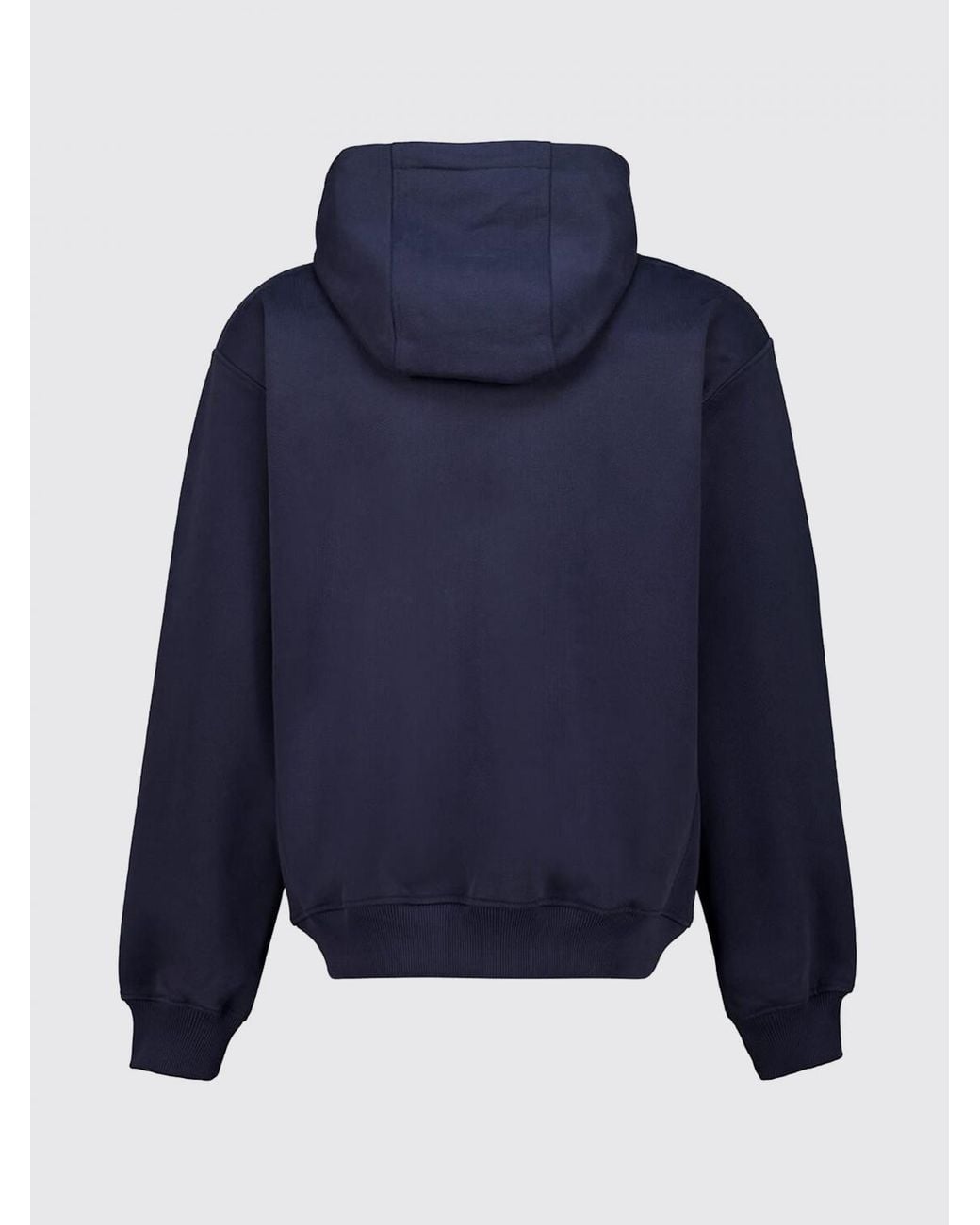 Casablanca Blue Striped Organic Cotton Zip-Up Hoodie With Embroidered Logo for men