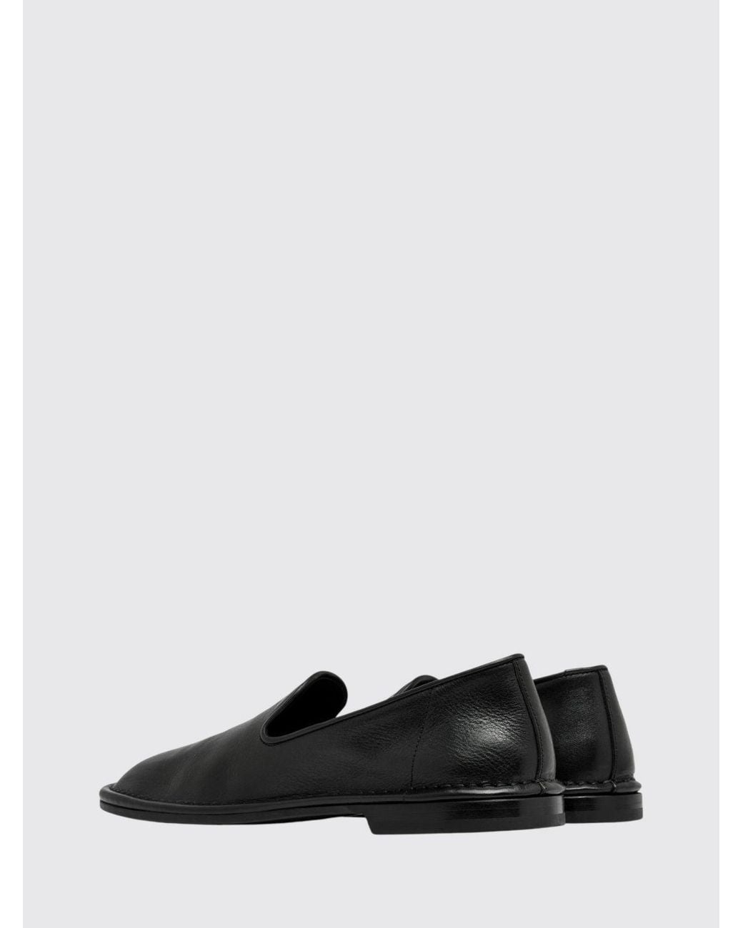 Buttero Black Smooth Leather Flat Loafers With Round Toe And Rubber Sole