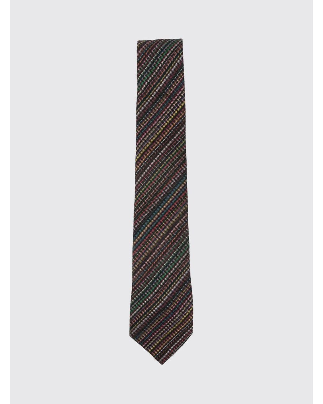 Paul Smith White Striped Wool Tie for men