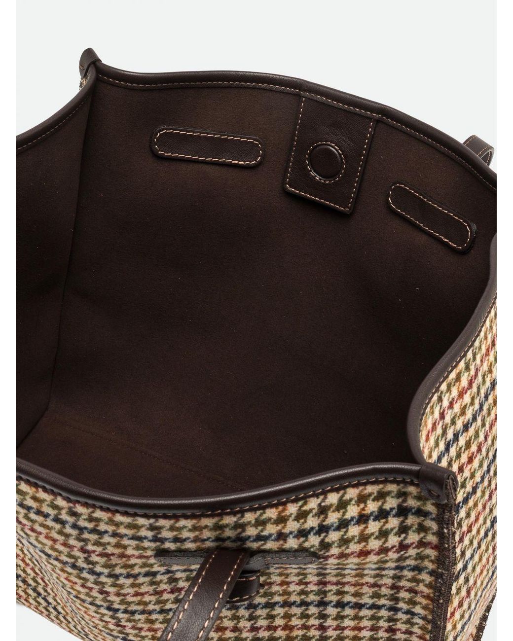 Gianni Chiarini Natural Marcella Houndstooth Wool-Blend Shoulder Bag