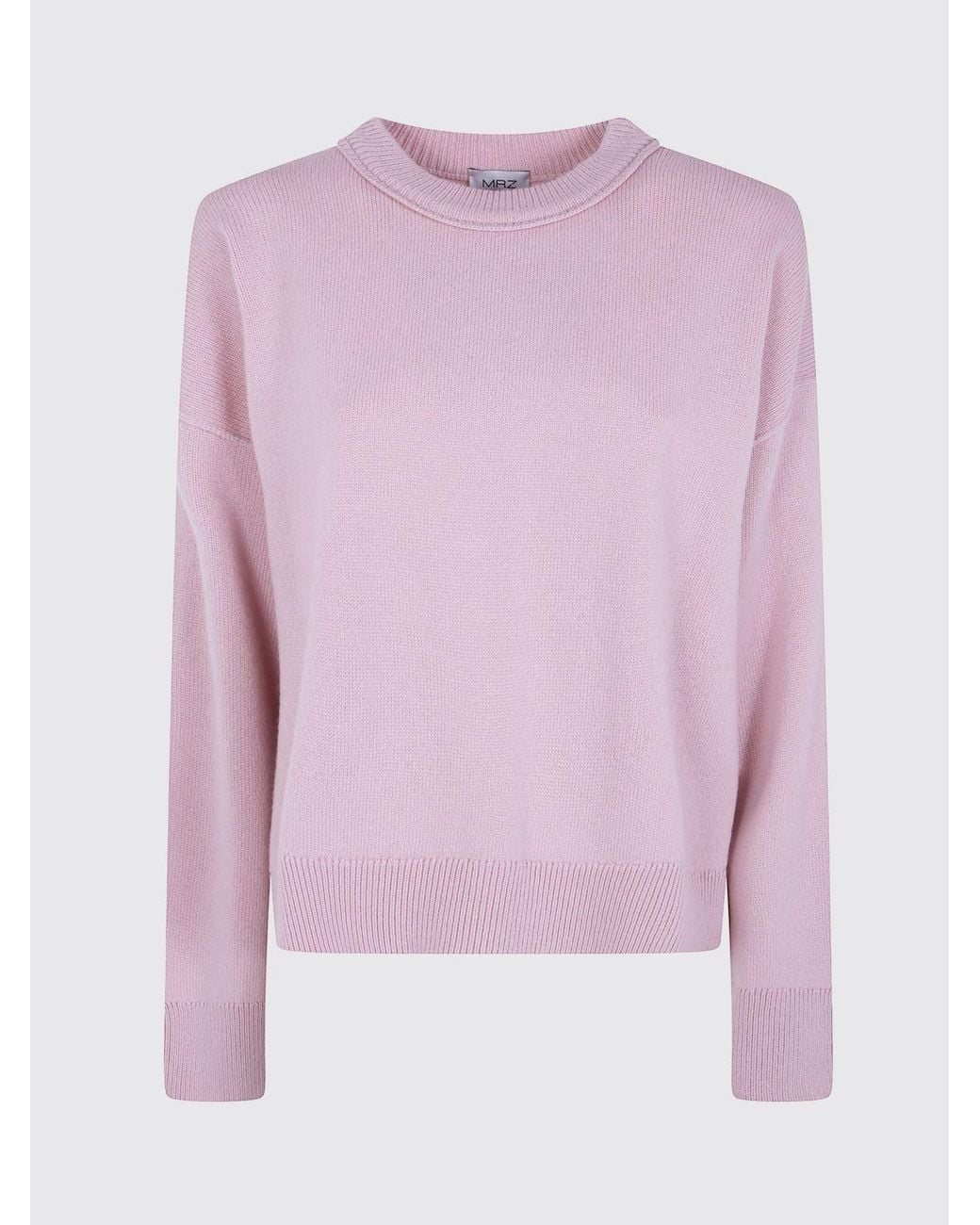 Mrz Red Dropped Shoulder Virgin Wool And Cashmere Crewneck Jumper