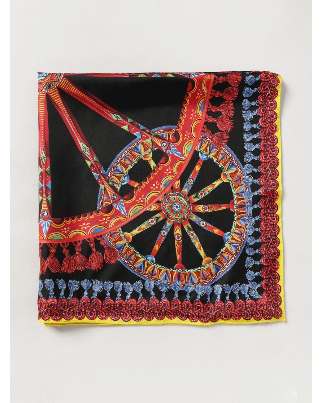 Dolce & Gabbana Multicolor Dolce &Amp Gabbana Carretto Siciliano Print Silk Scarf
