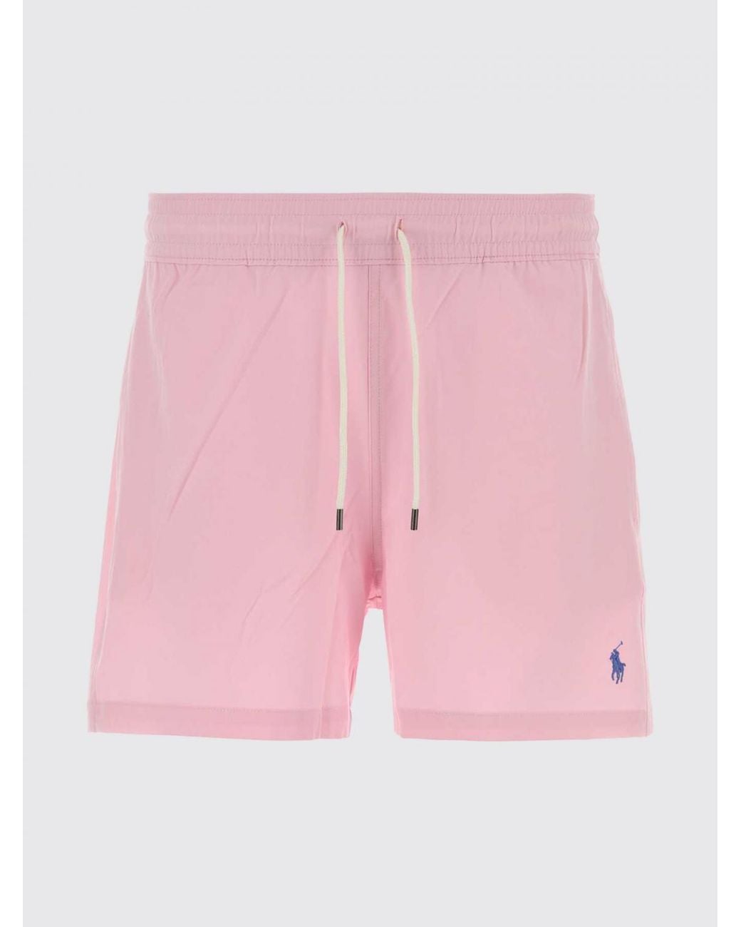 Polo Ralph Lauren Pink Polyester Swim Shorts With Embroidered Pony Logo And Drawstring Waist for men