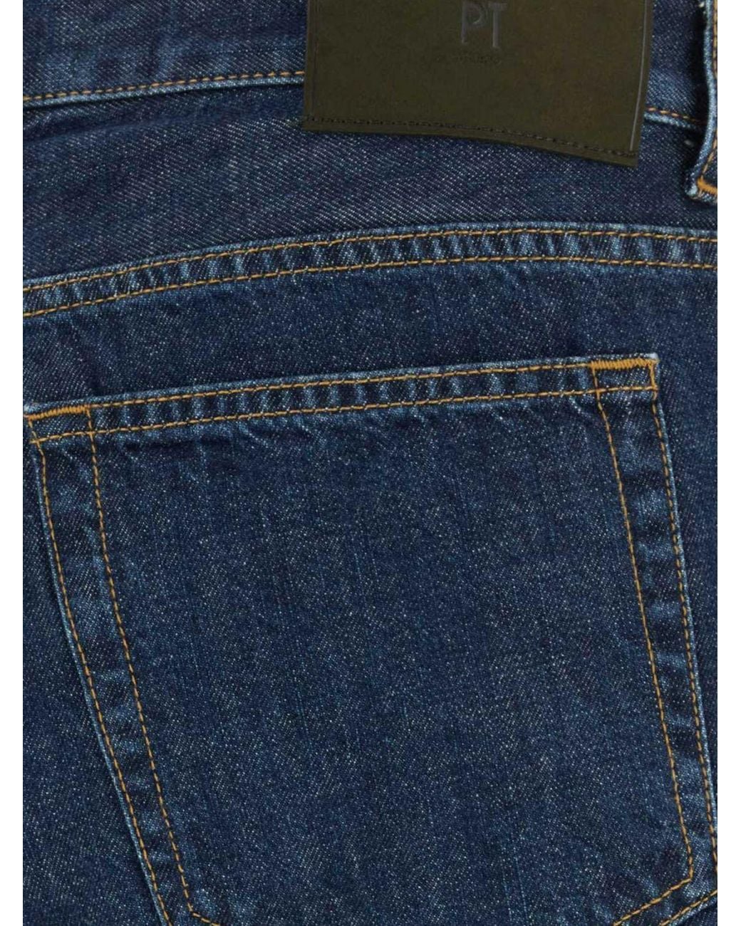 PT Torino Blue Straight Fit Cotton Jeans for men