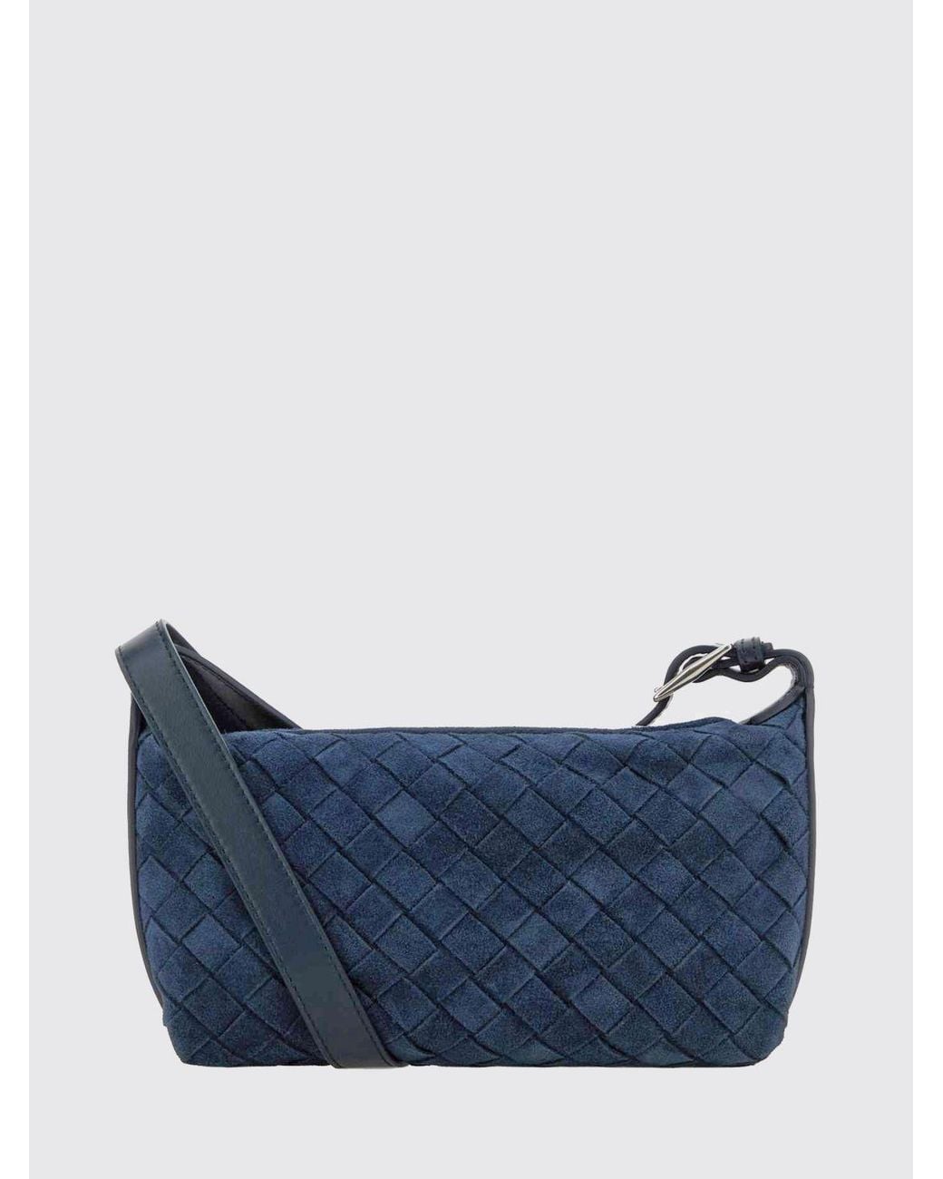 Bottega Veneta Blue Traveler Woven Suede Bag for men