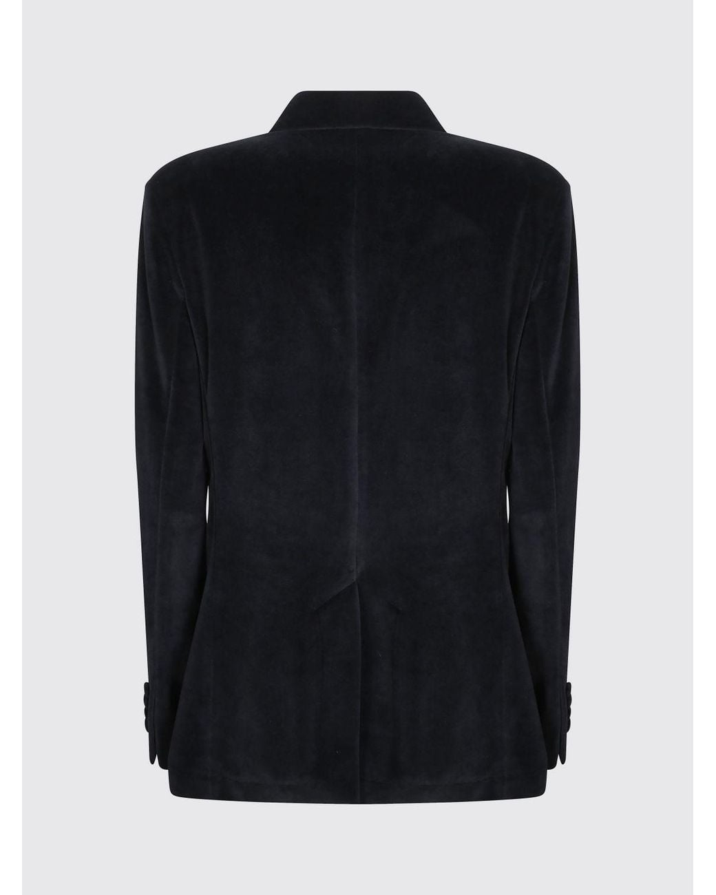 Circolo 1901 Black Double-Breasted Velvet Blazer With Covered Buttons