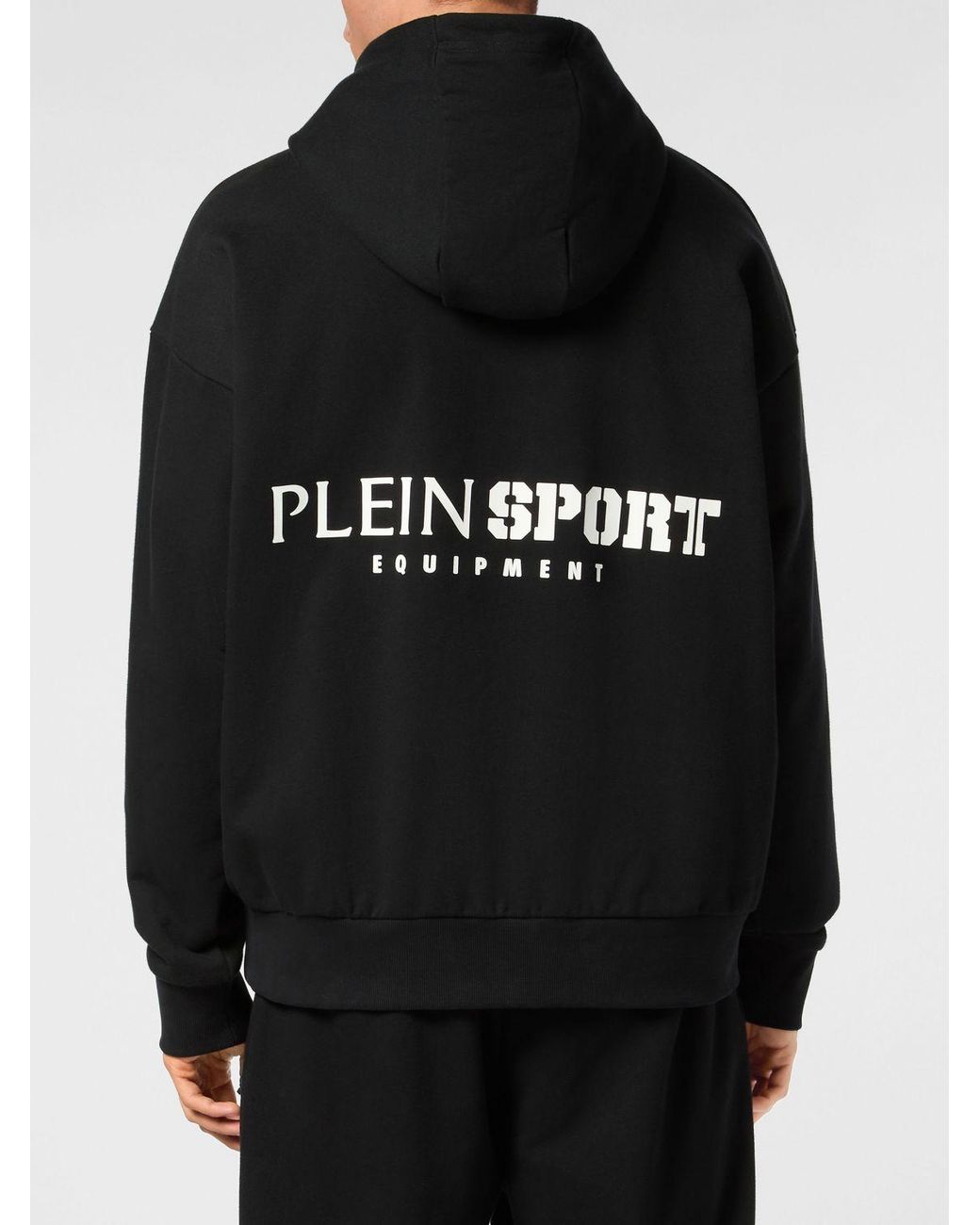 Philipp Plein Black Cotton Hooded Sweatshirt With Logo for men