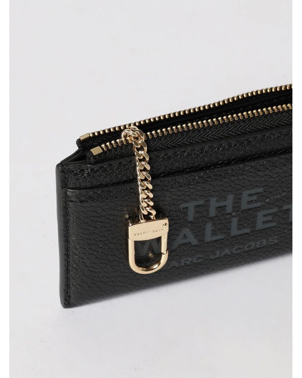 Marc Jacobs Black The Top Zip Multi Grained Leather Wallet